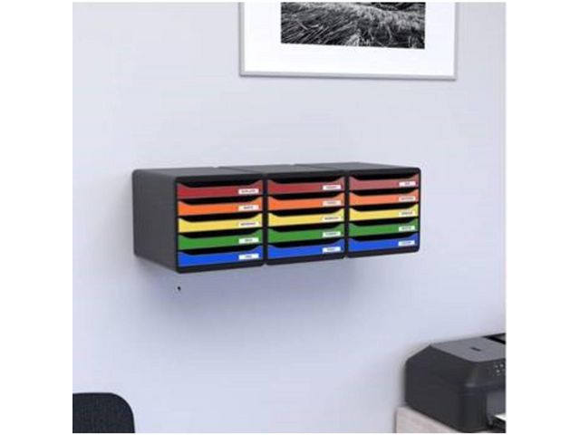 Blankettbox EXACOMPTA BIGBOX 5 lådor grå